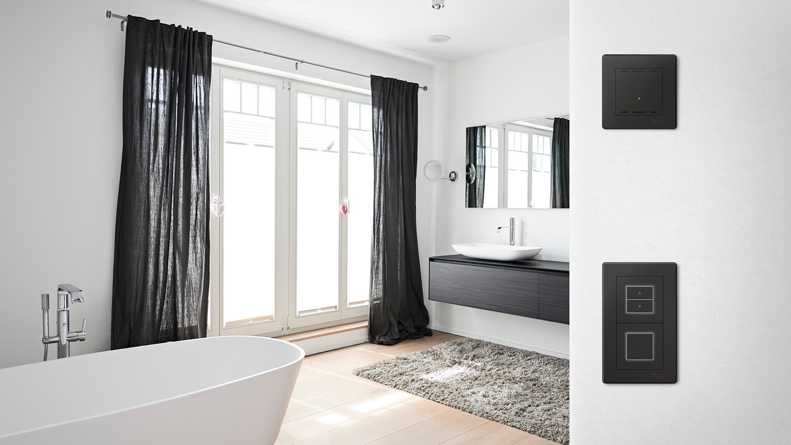 Régulation de la température ambiante et station météo Wiser by Feller