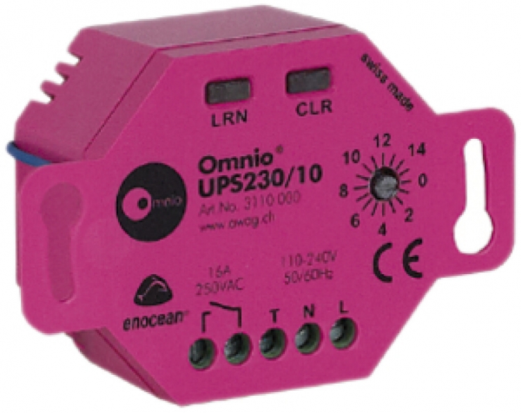 Attuatore-commutatore RF INS Omnio UPS230/10, 1-canale 1Ch 16A/240VAC, EnOcean 
