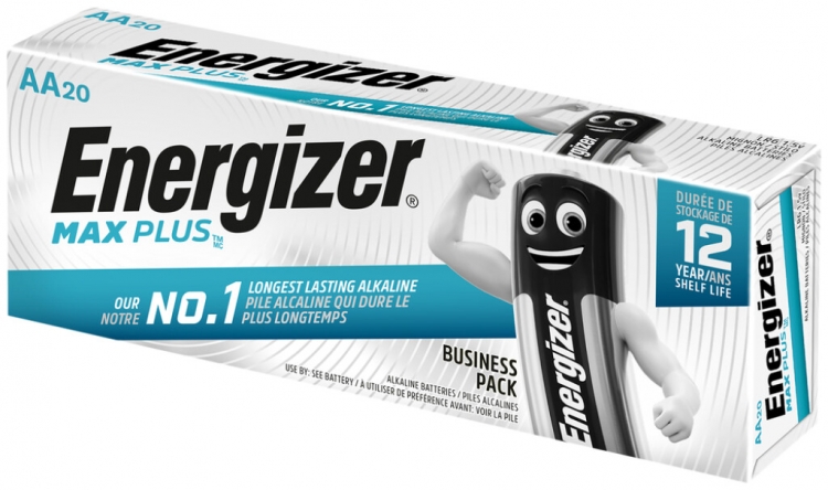 Pile alcaline Energizer Max Plus AA LR6 1.5V, box à 20 pièces 