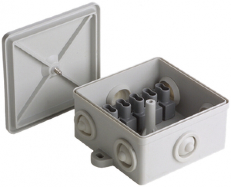 Boîte de dérivation Woertz 80×80mm vide gris clair 