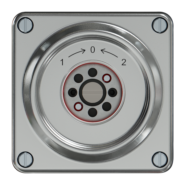 Contatto rotativo ELEMENT SNAPFIX® 1P 2C 16A 400V 1<-0->2 87×87×62mm all 