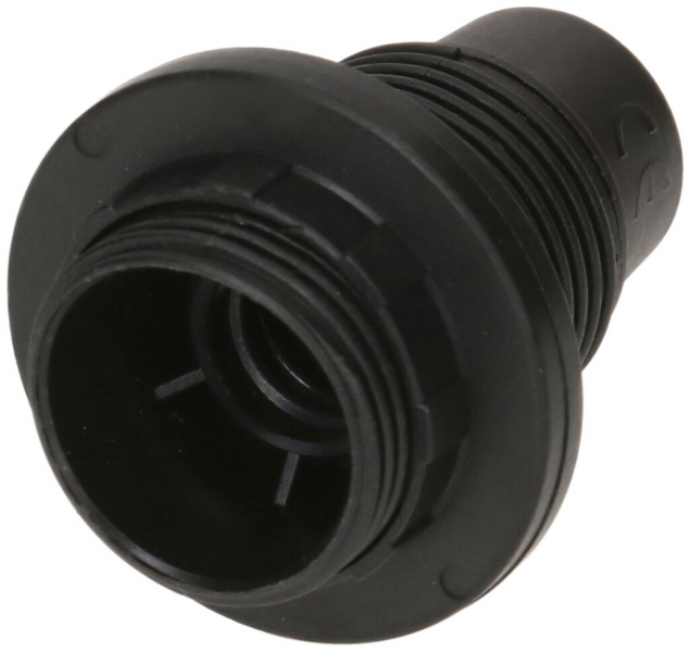 Douille E14 matière synthétique M10×1 noir avec bordure 