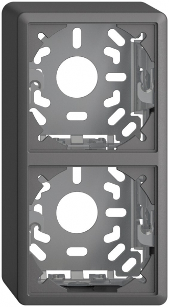 Cappa con piastra di base 2×54mm per combi. FX verticale/orizzont. grigio scuro 