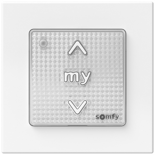 Trasmettitore da parete AP RF Somfy Smoove 1 RTS II pure con telaio 