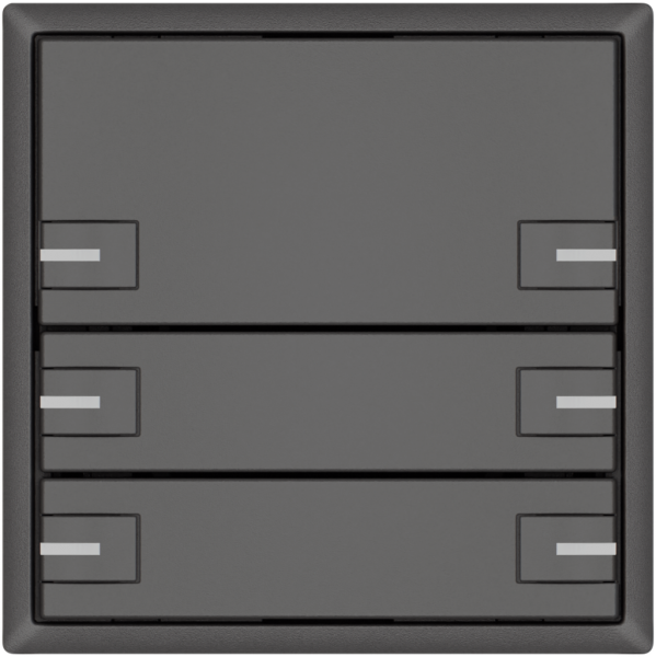 Poussoir KNX RGB EDIZIO.liv SNAPFIX® capteur temp.RGB-LED 6× comm.1T grf 