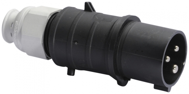 Spina mobile CEE Bals 3P 32A 500V 7h nero IP44 nic.QC. 