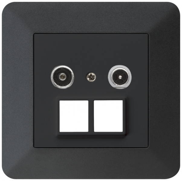 Prise multimédia ENC kallysto.trend R/TV 19dB 2GHz noir 