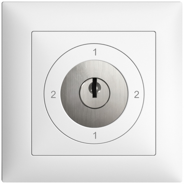 Interruttore rot. INC EDIZIOdue 3/1P bianco, con serratura di sicur. 
