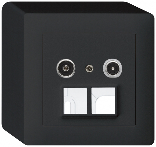 Prise multimédia AP kallysto R/TV 14dB 2GHz noir 