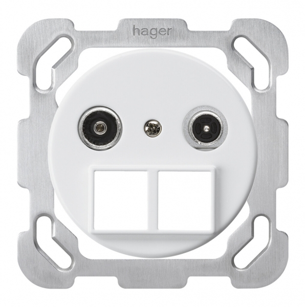 Presa multimedia INC basico TV-R mont.B 14dB 2GHz bianco 