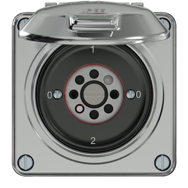 Interrupteur à clé ELEMENT SNAPFIX® 2/1L clapet 16A 400V 0-1-0-2 alu 