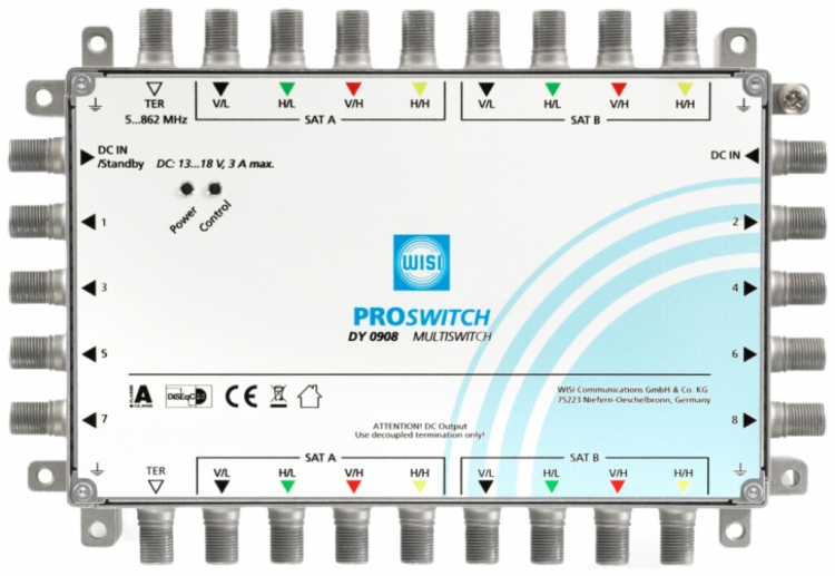 Commutateur DY0508 9 entrées 8 sorties autonome et cascade 