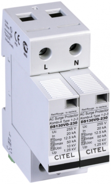 Parafulmine DS 130VGS-230, tipo 1+2+3, 2-poli 