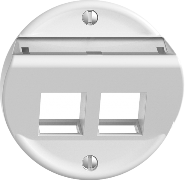 Kit montaggio Sdue, con cappa di uscita obliqua p.2×Keystone bianco 