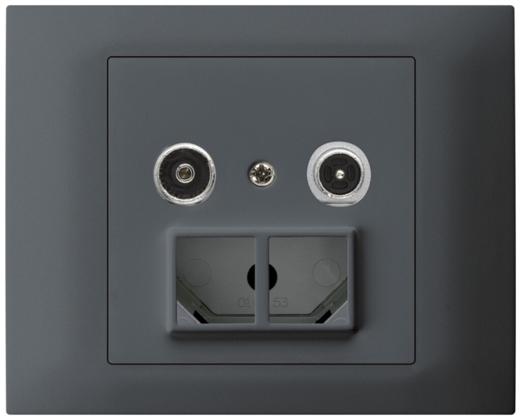 Presa multimedia INS kallysto R-TV mont.T, 14dB, 2GHz antracite 