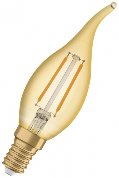 Lampada LED LEDVANCE Vintage E14 1.5W 120lm 2400K Ø35×121mm BA11 chiaro oro 