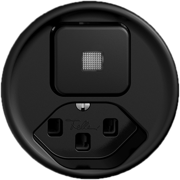 Leuchtkombination KS 6/1L+T23 schwarz, 16A STANDARDdue mit Linse, LED gelb 