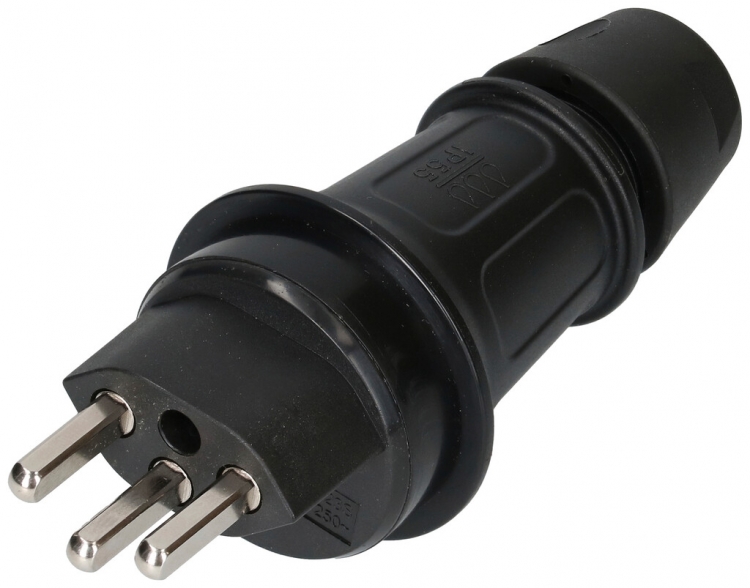Spina tipo 23 MH TH55 quadratico 16A 230V 3P nero 