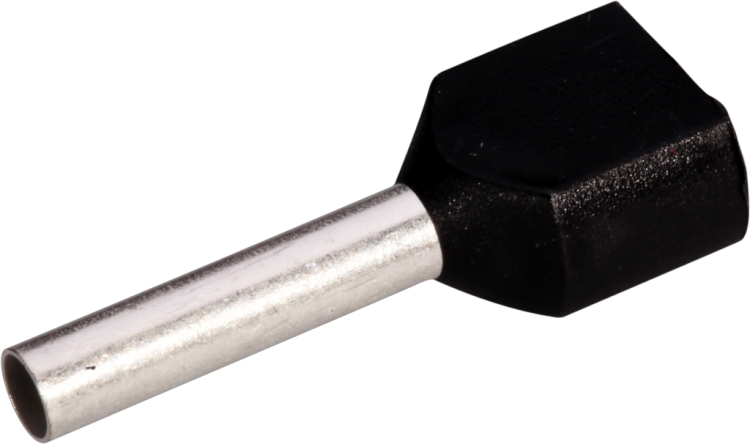 Capocorda doppio isolato 2×1.5mm²/12mm nero 