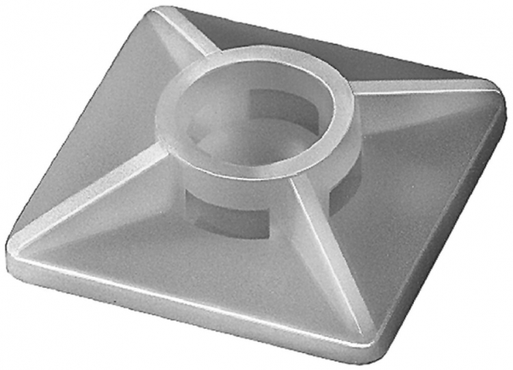 Embase de fixation autocollante 19×19mm blanc 