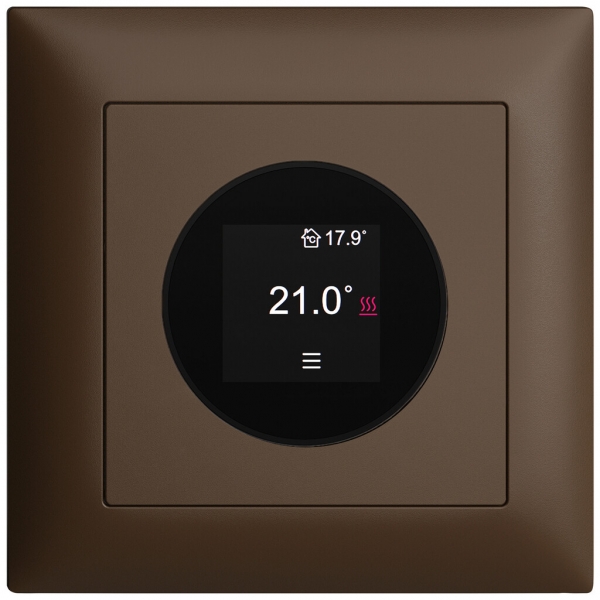 UP-Raumthermostat EDIZIOdue 230VAC 4…30°C 88×88mm coffee 