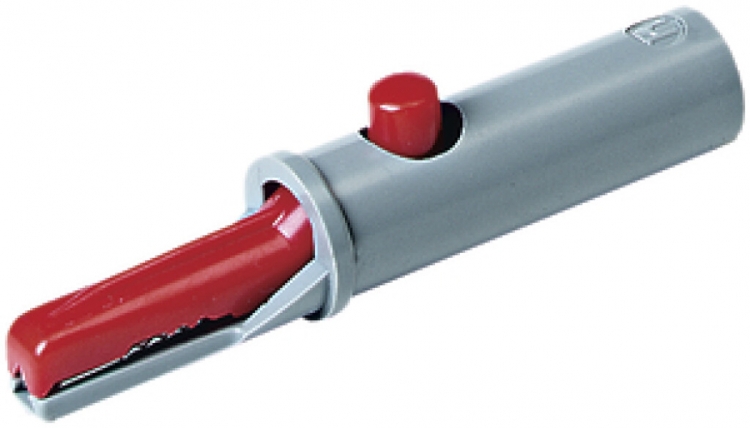 Pince crocodile AK 10 système 4mm, isolé, rouge 