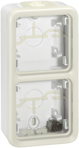Scatola AP PLEXO 2×1 bianco 