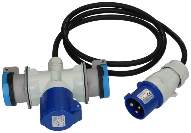 Verlängerungskabel MH Gummi 16A 230V 3×1.5mm² CEE-Stecker CEE-Kupplung 1.5m sz 