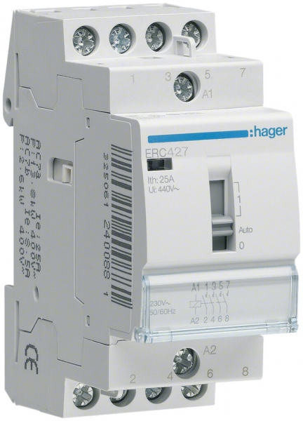 Contacteur AMD Hager ERC 230VAC 2 fermeur 2 ouvreur 25A 2UM 