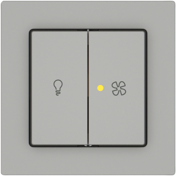 Interruttore a pulsante lum.EDIZIO.liv SNAPFIX® luce&venti 3/3/1L KS gi grc 