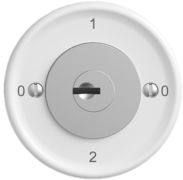 Interrupteur rot.ENC STANDARDdue 2/1L blanc, avec serrure de sûreté 