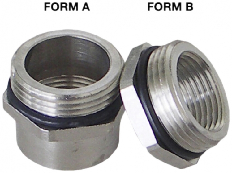 Adattatore Plica MS, filettatura esterna/interna: PG36/M40 IP68 ottone-nichelato 