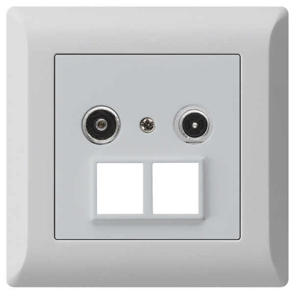 Prise multimédia ENC kallysto.line R/TV 23dB 2GHz gris clair 