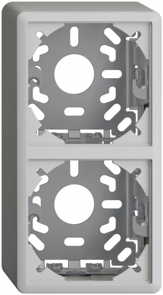 Kappe mit Grundplatte 2×54mm hellgrau für Kombination FX vertikal/horizontal 