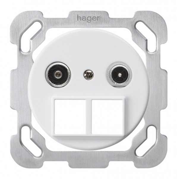 Prise multimédia ENC basico TV-R montage B 23dB 2GHz blanc 