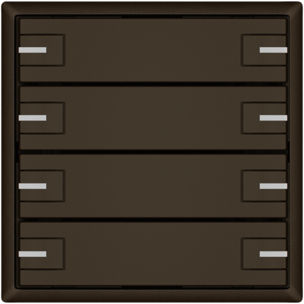 Poussoir KNX RGB EDIZIO.liv SNAPFIX® capteur temp.RGB-LED 8× comm.1T br 