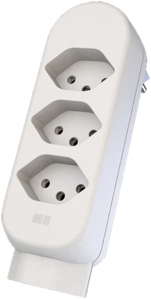 Spina multipla MAX HAURI ADAPT SPLIT 10A 3+1×T13 bianco 