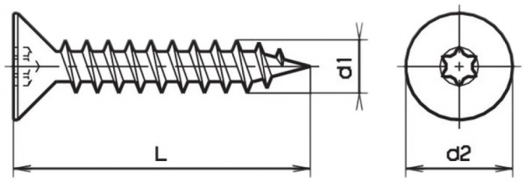 Senkkopf-Spanplattenschraube 3×25mm SPS Torx T10 verzinkt 