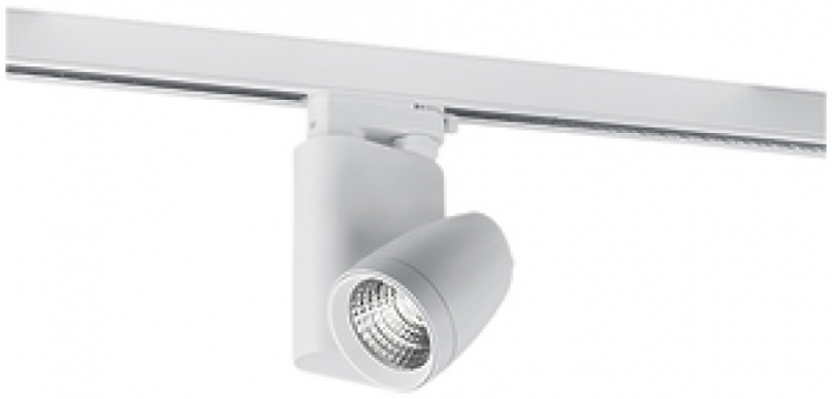 Proiettore LED per binario Brumberg 12W 230V 3000K 840lm Ø90mm bianco 