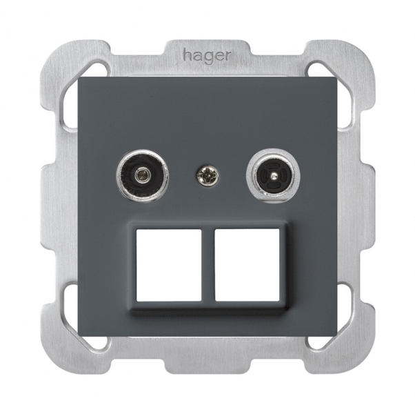 Prise multimédia ENC kallysto R/TV montage B 19dB 2GHz anthracite 