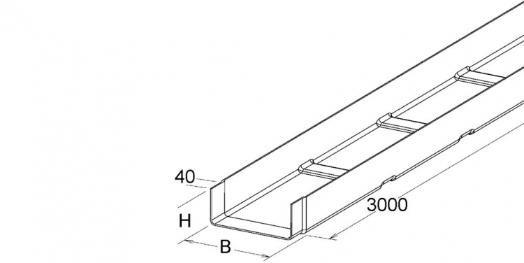 Caniveau de câbles Niedax KK 80400 L=3m 