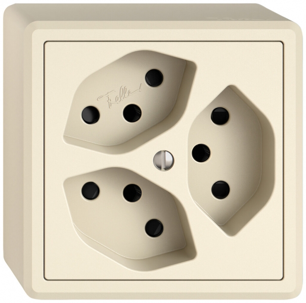 Presa AP EDIZIO.liv SNAPFIX® 3×T13 con shutter cr 