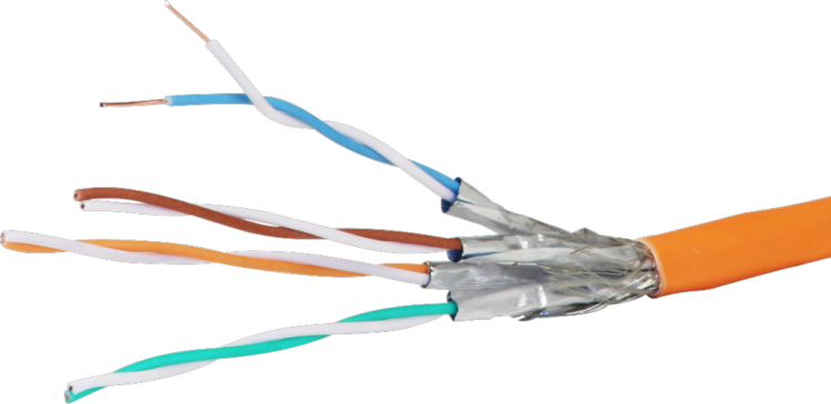 Cavo informatica Dätwyler CU 7002 4P S/FTP, Kat.7 LS0H CPR Dca arancione Una lunghezza