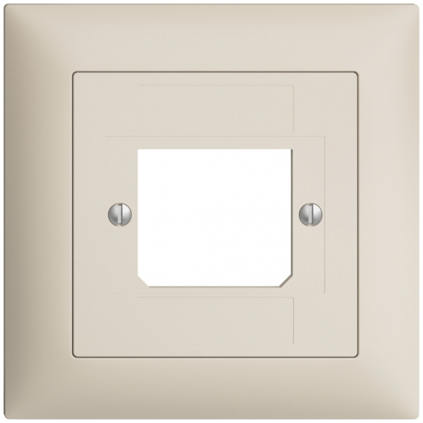 Kit frontal EDIZIOdue crema 88×88mm 1×TT 3×RJ 