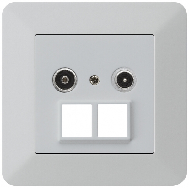 Prise multimédia ENC kallysto.trend R/TV 23dB 2GHz gris clair 