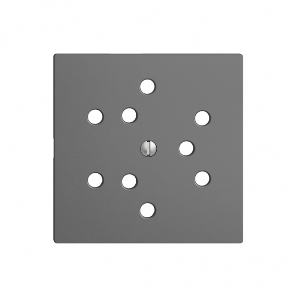 Placca frontale 3×T12 EDIZIOdue grigio scuro, con shutter 