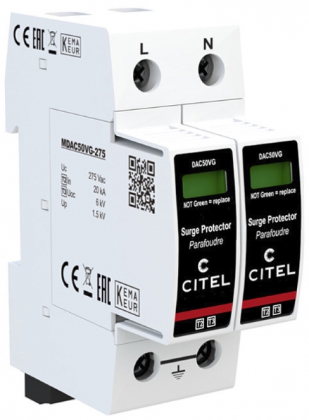 Scaricatore di sovratensione  Citel DAC50VGS-20-275, tipo 2+3, 2 p 