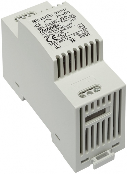 Alimentazione AMD Comatec PSH02, IN: 100…240VAC, OUT: 24VDC/30W, stabilizz. 2UM 