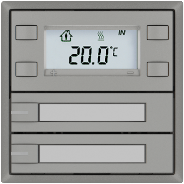 Pulsante RTH EDIZIO.liv SNAPFIX® c.RGB-LED targ.2×tasti com.1T grc 