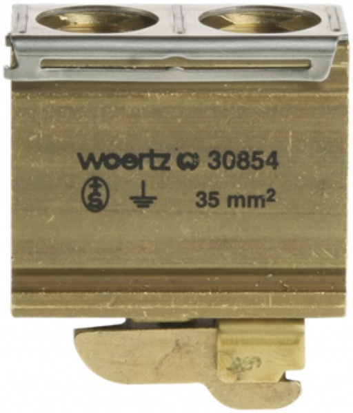 Morsetto di terra componibile Woertz 16…70mm² raccordo a vite 2×1 guida G 